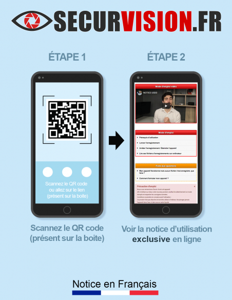 Camera espion wifi dissimulee - boite de derivation - notice