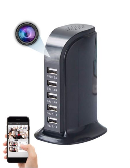 Station charge secteur USB camera a distance