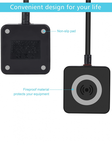 Multiprise cube chargeur à induction caméra/micro GSM - design