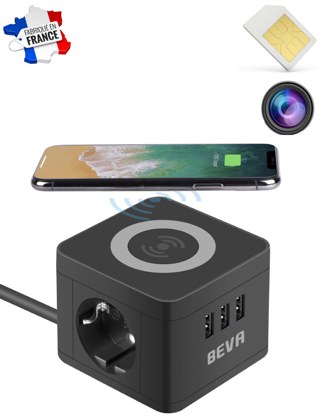 Multiprise - Chargeur à induction - Module caméra espion