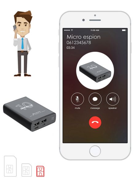 Micro GSM batterie de secours noir - appel