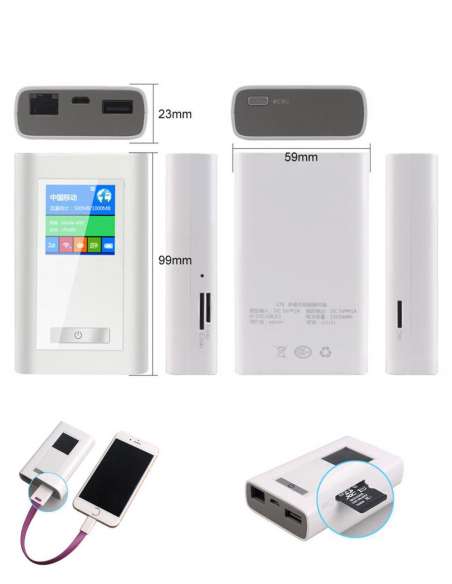 Modem 4g avec batterie integree 5200 mAh - modem pour camera wifi