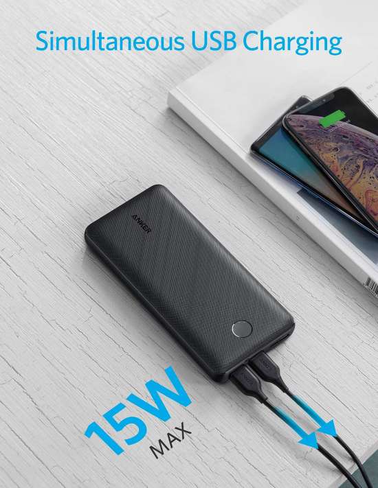 Batterie Externe 20 000 MAh - Charge Rapide USB-C Et USB-A - Portable, Légère, Pour Téléphone, Gilet Chauffant, Etc.