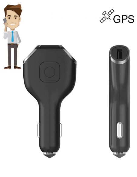 Micro GPS chargeur voiture double USB et localisation