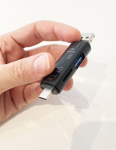 Lecteur de carte SD 3 en 1 USB/Type C/Micro USB vers SD Micro
