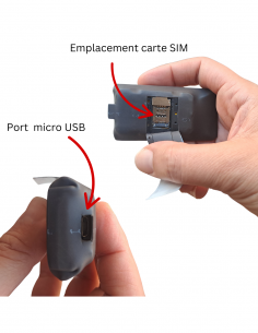 Traceur GPS avec micro écoute à distance - emplacement de sim 2