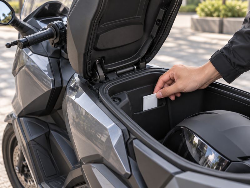 Sticker Card utilisée dans une moto